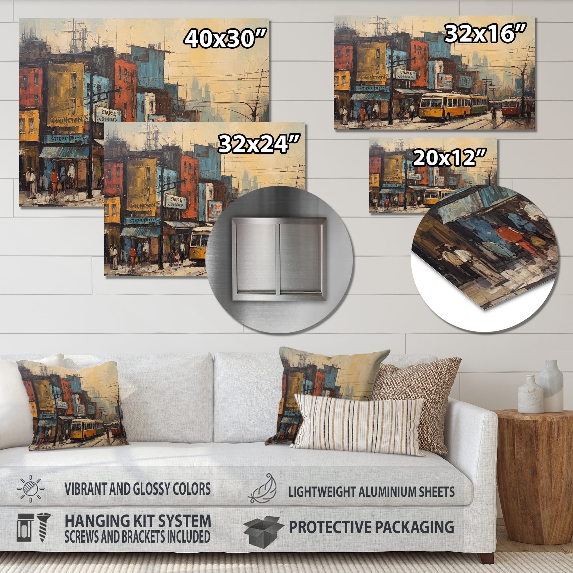 Designart "Yellow And Orange Metropolitan Marvels" City Architecture